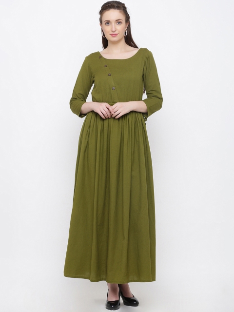 

Indian Virasat Women Green Solid Anarkali Kurta
