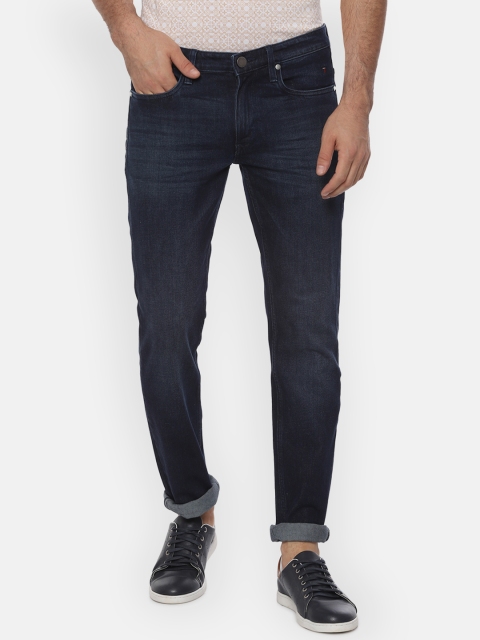 

Louis Philippe Jeans Men Navy Blue Slim Fit Mid-Rise Clean Look Stretchable Jeans