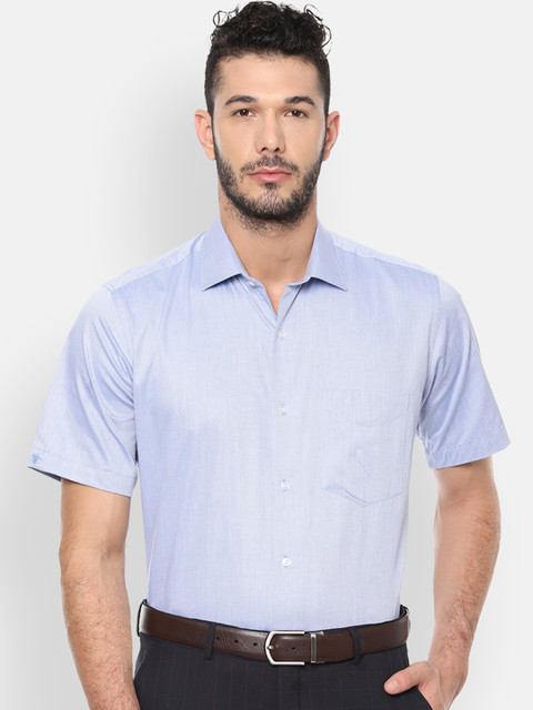

Van Heusen Men Blue Regular Fit Self Design Formal Shirt