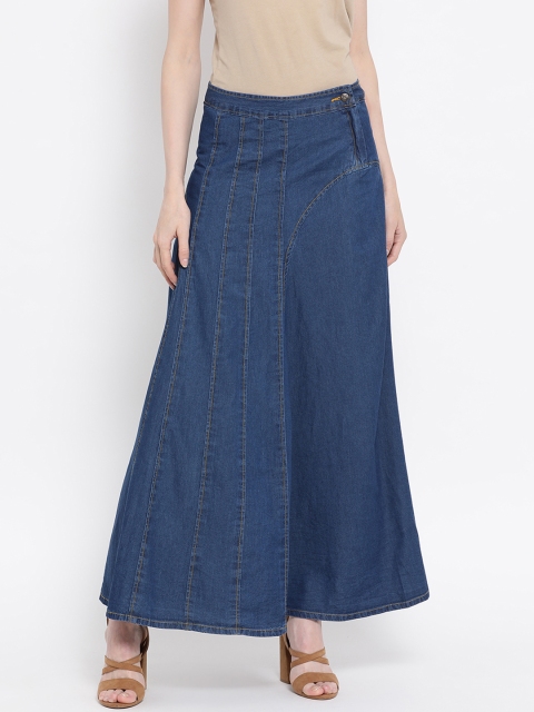 

Latin Quarters Women Blue Denim Maxi Skirt
