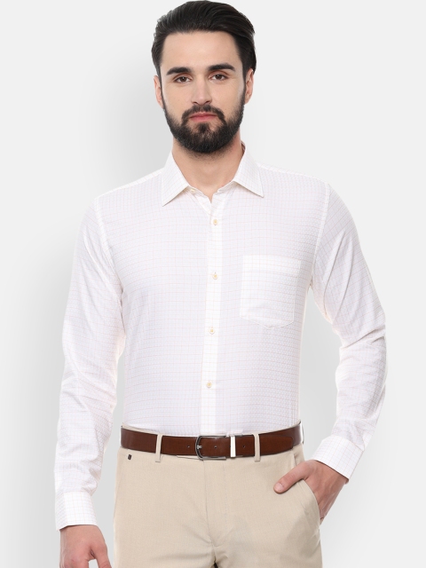 

Van Heusen Men White Slim Fit Checked Formal Shirt