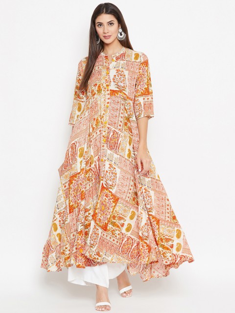 

rangeelo rajasthan Women Multicoloured Printed A-Line Asymmetric Kurta, Multi