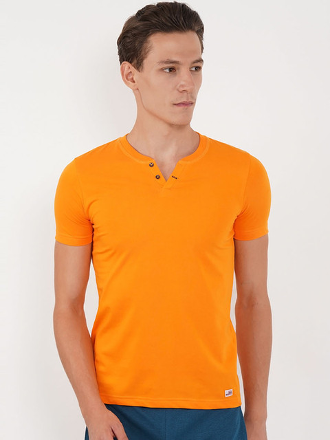 

Sweet Dreams Men Orange Solid Lounge Tshirt 8907668793508