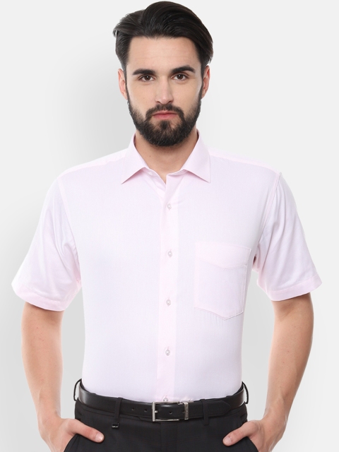 

Van Heusen Men Pink Boxy Self Design Formal Shirt