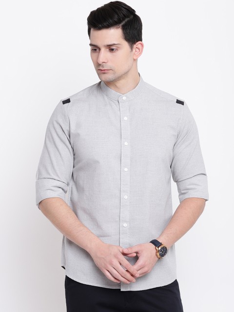

AC&F Men Beige Slim Fit Checked Casual Shirt