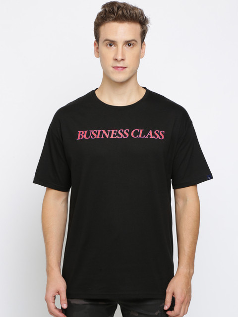 

Breakbounce Men Black Printed Round Neck T-shirt
