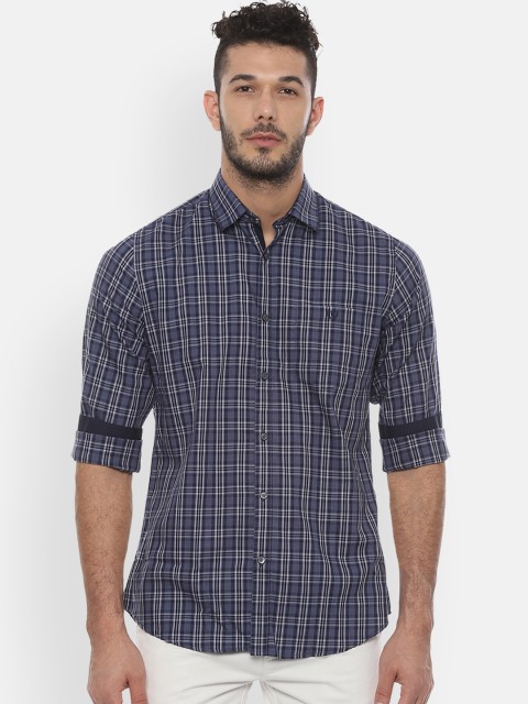 

Van Heusen Sport Men Blue & White Slim Fit Checked Casual Shirt