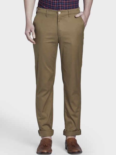 

ColorPlus Men Khaki Tapered Fit Solid Regular Trousers