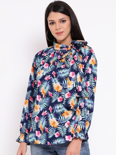 

Oxolloxo Women Blue Printed Top