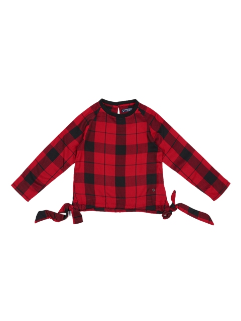 

Allen Solly Junior Girls Red & Black Checked Top