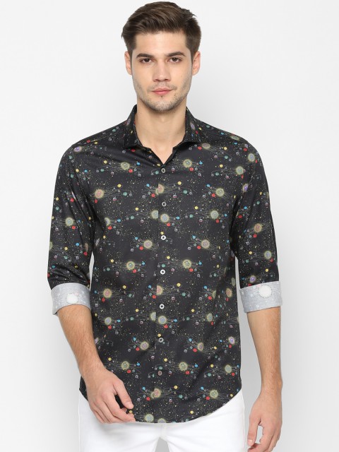 

SIMON CARTER LONDON Men Black Slim Fit Printed Casual Shirt