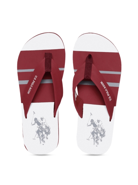 

U.S. Polo Assn. Men Maroon Printed Thong Flip-Flops