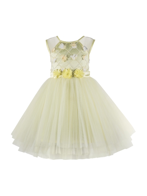 

Toy Balloon kids Girls Embellished Yellow Fit and Flare Dress