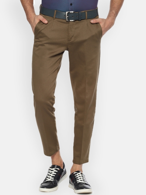 

Allen Solly Men Khaki Slim Fit Self Design Formal Trousers