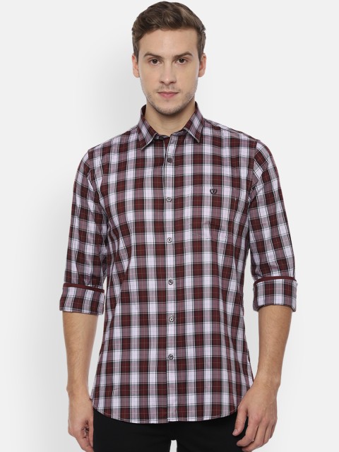 

Van Heusen Sport Men Maroon & White Slim Fit Checked Casual Shirt
