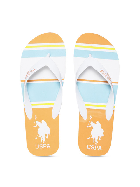 

U.S. Polo Assn. Men White Solid Thong Flip-Flops
