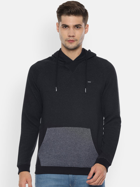

Van Heusen Sport Men Black Colourblocked Hooded Sweatshirt