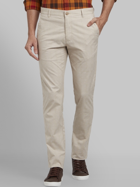 

Parx Men Khaki Slim Fit Checked Regular Trousers