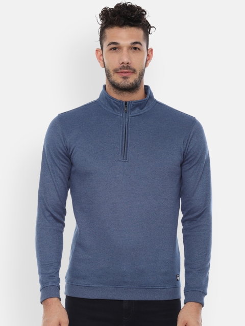 Van Heusen Sport Men Navy Blue Solid Sweatshirt