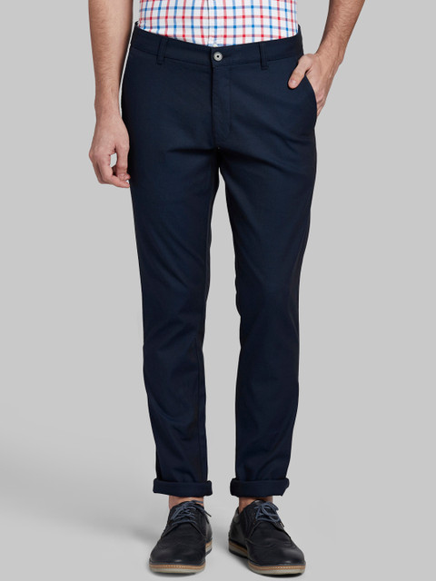 

Parx Men Blue Regular Fit Solid Regular Trousers