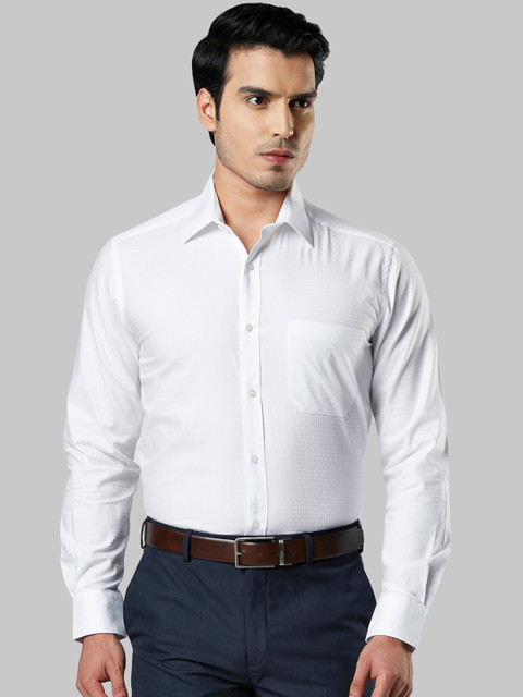 

Raymond Men White Regular Fit Self Design Formal Shirt