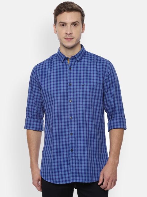

Allen Solly Men Navy Blue Slim Fit Checked Casual Shirt