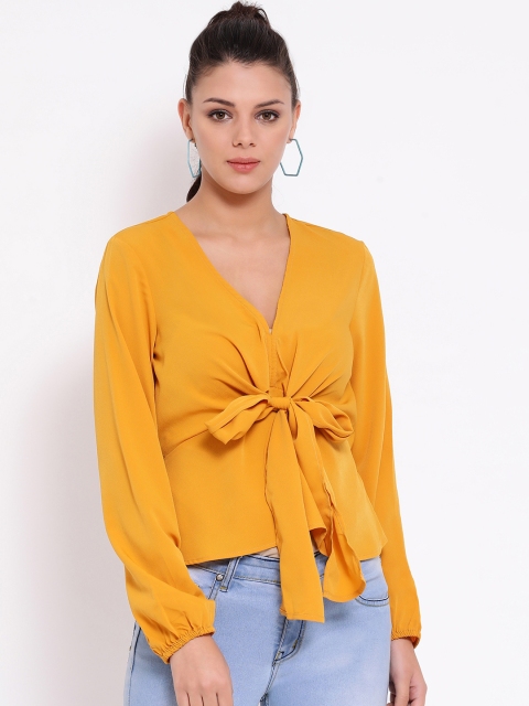 

Oxolloxo Women Yellow Solid Peplum Top