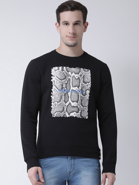 

Club York Men Black Printed Sweatshirt