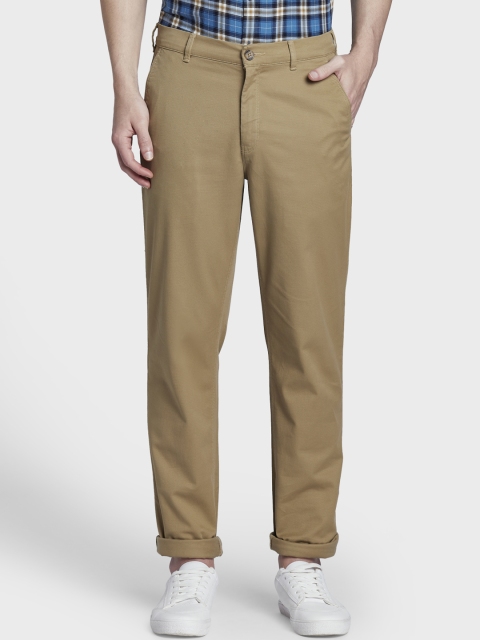 

ColorPlus Men Khaki Tapered Fit Solid Regular Trousers