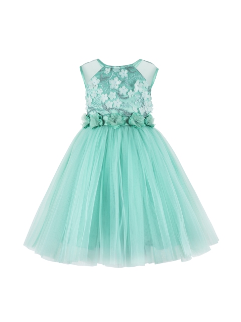 

Toy Balloon kids Girls Printed Green Fit and Flare Dress