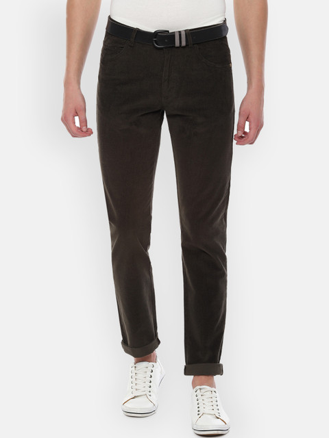 

Allen Solly Men Brown Slim Fit Solid Regular Trousers