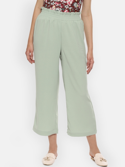 

Van Heusen Woman Women Green Regular Fit Self Design Trousers