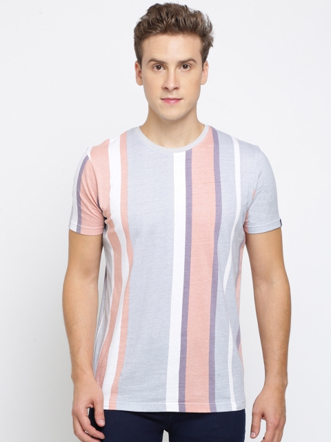 

Breakbounce Men Multicoloured Striped Round Neck T-shirt, Multi