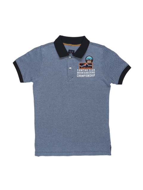 

Allen Solly Junior Boys Blue Solid Polo Collar T-shirt