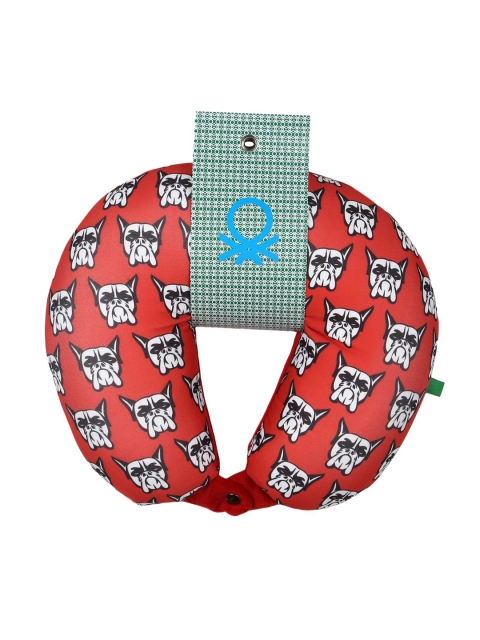 

United Colors of Benetton Unisex Red & White Printed Memory Foam Neck Pillow