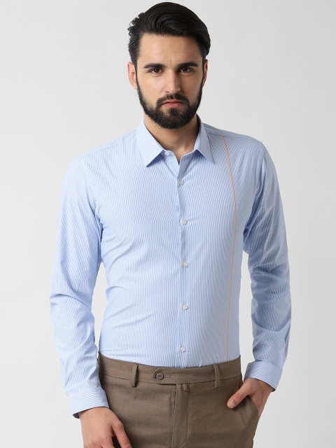 

Peter England Men Blue & White Slim Fit Striped Formal Shirt