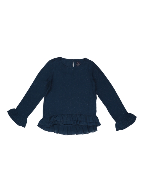 

Allen Solly Junior Girls Blue Solid High-Low Top