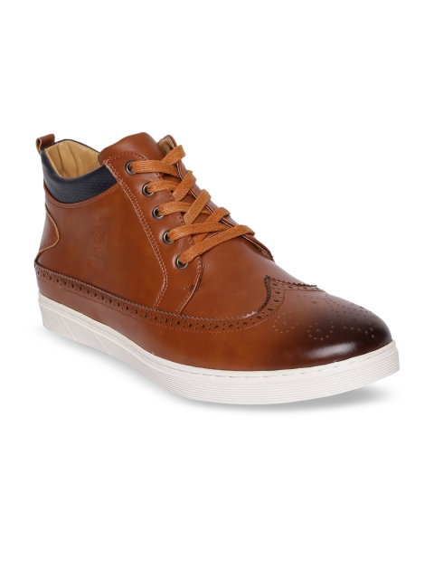

U.S. Polo Assn. Men Brown Solid Headey Mid-Top Sneakers