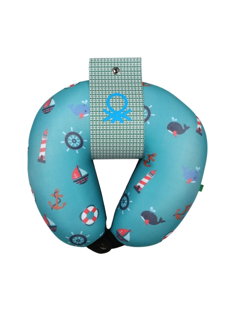 

United Colors of Benetton Unisex Teal Blue Printed Neck Pillow