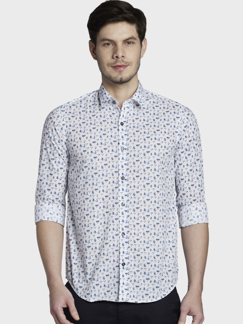 

ColorPlus Men Blue Slim Fit Printed Casual Shirt