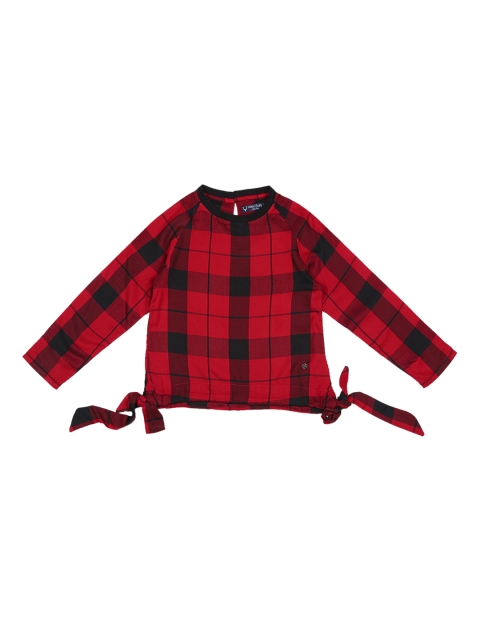 

Allen Solly Junior Girls Red & Black Checked Top