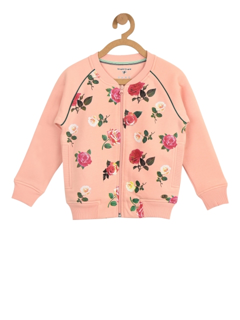 

Stupid Cupid Girls Peach-Coloured Printed Sweatshirt