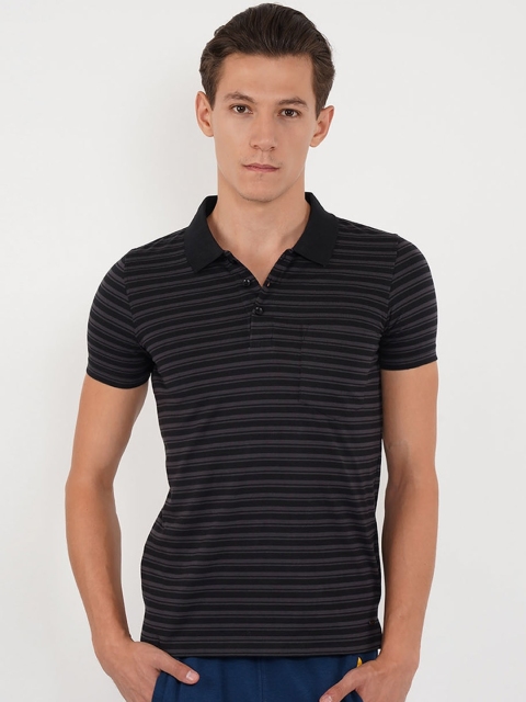

Sweet Dreams Men Black Striped Lounge Tshirt 8907668760197