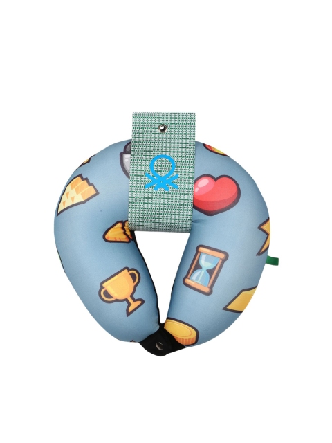 

United Colors of Benetton Unisex Blue & Yellow Printed Memory Foam Neck Pillow