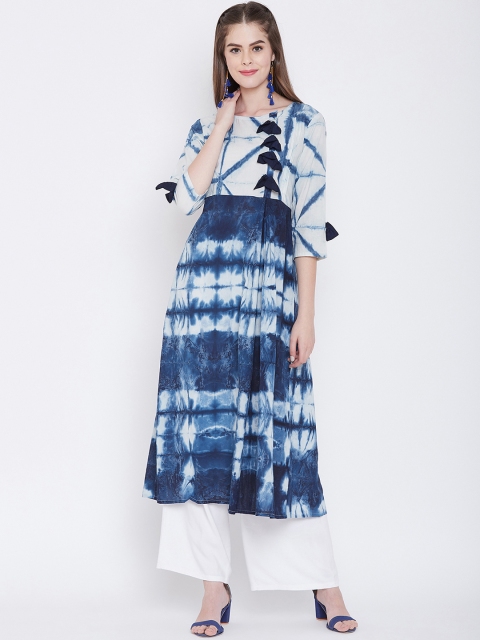 

rangeelo rajasthan Women Blue Dyed A-Line Kurta