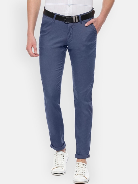 

Van Heusen Sport Men Navy Blue Slim Fit Solid Regular Trousers