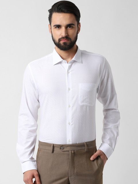 

Peter England Men White Regular Fit Self Design Formal Shirt