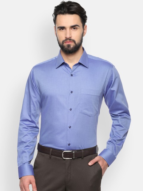 

Van Heusen Men Blue Regular Fit Self Design Formal Shirt