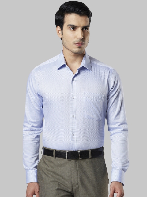 

Raymond Men Blue Regular Fit Self Design Formal Shirt