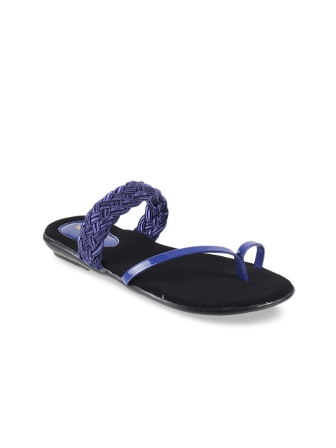 

WALKWAY Women Blue Textured One Toe Flats